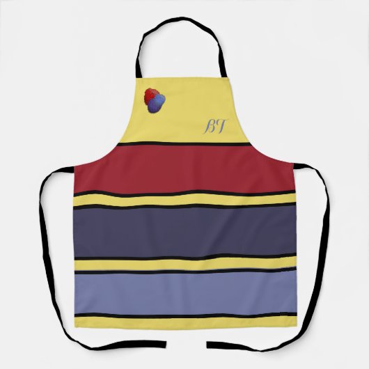 Tablier couleur tarte à framboise personnalisé (Recto)