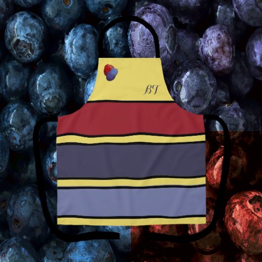 Tablier couleur tarte à framboise personnalisé