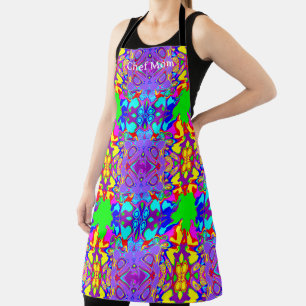 Tablier Couleurs Abstraites Vibrantes Art Effet Papillon