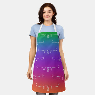 Tablier Couleurs Arc-en-ciel foncé Fissures et Coeurs Apro