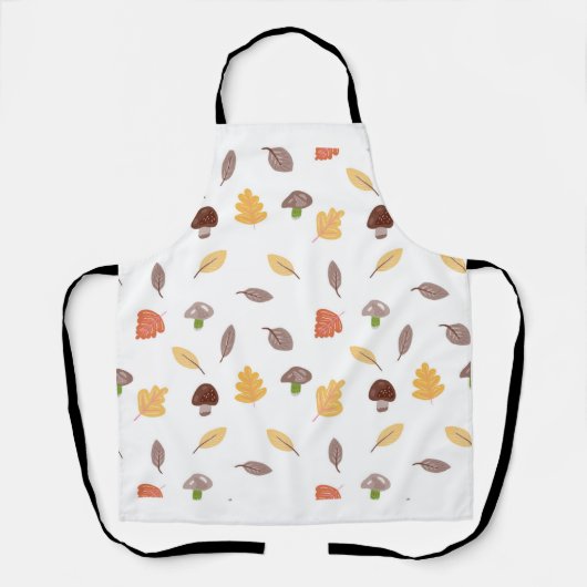 Tablier Couleurs d'automne avec Feuilles et champignons (Recto)