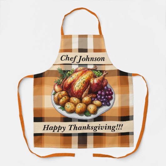 Tablier Couleurs d'automne bon thanksgiving (Recto)