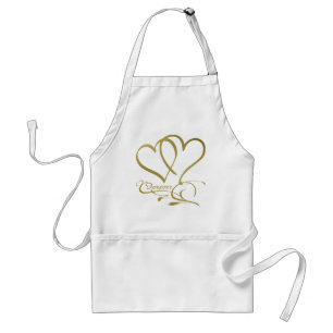Tablier Couleurs de fond modifiables Forever Hearts Gold