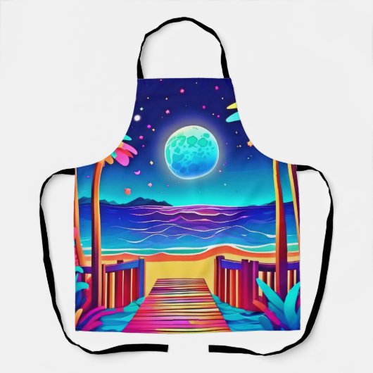 Tablier Couleurs de plage Lune (Recto)