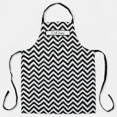 Tablier Couleurs DIY Chevron Rayé Noir Blanc (Recto)