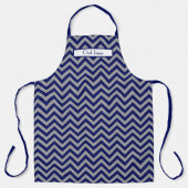Tablier Couleurs DIY Chevron Rayure Navy Gris foncé (Recto)
