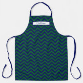 Tablier Couleurs DIY Chevron Rayure Navy Vert (Recto)