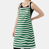 Tablier Couleurs DIY Horiz Stripe Vert Blanc (Insitu)