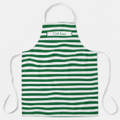 Tablier Couleurs DIY Horiz Stripe Vert Blanc (Recto)