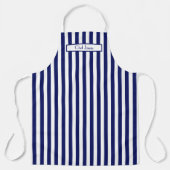 Tablier Couleurs DIY Rayure verticale bleu marine blanc (Recto)