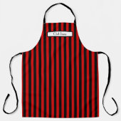 Tablier Couleurs DIY Rayure verticale Noir Rouge (Recto)