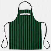 Tablier Couleurs DIY Rayure verticale Noir Vert (Recto)