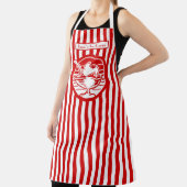 Tablier Couleurs DIY Rayure verticale Rouge Blanc Glace (Insitu)