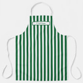 Tablier Couleurs DIY Rayure verticale vert blanc (Recto)