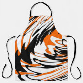 Tablier Couleurs du Bengale Orange et lignes noires (Recto)