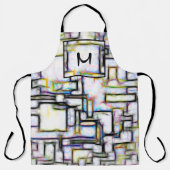 Tablier Couleurs modernes Carré Monogramme géométrique Per (Recto)