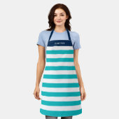 Tablier Couleurs modifiables avec bandes blanches Ajouter  (Porté)