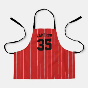 Tablier Couleurs modifiables Jeu de baseball Stripes Nom E