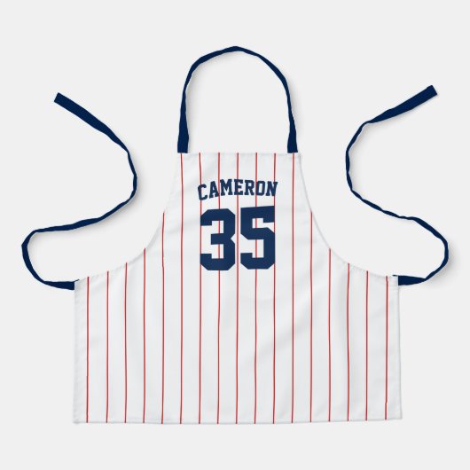 Tablier Couleurs modifiables Jeu de baseball Stripes Nom E (Recto)