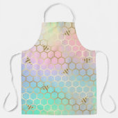 Tablier couleurs pastel abeilles hexagones (Recto)