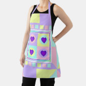 Tablier Couleurs pastel & coeurs violets battre (Insitu)