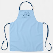 Tablier Couleurs personnalisées modifiables Élégant Script (Recto)