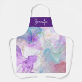 Tablier Couleurs violettes, vertes, roses, élégantes (Recto)