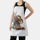 Tablier Country Cowgirl Boots Flower Hat Texas (Insitu)