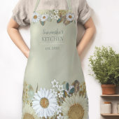 Tablier Country Floral Tournesol Nom de la femme Apron