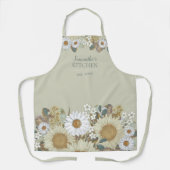 Tablier Country Floral Tournesol Nom de la femme Apron (Recto)