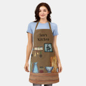 Tablier Country Rustic Farmhouse Cuisine personnalisée (Porté)