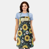 Tablier Country Yellow Sunflower Femme Nom Apron (Porté)