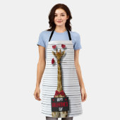 Tablier Coupable Mugshot Giraffe Drôle Heureuse Sainte-Val (Porté)