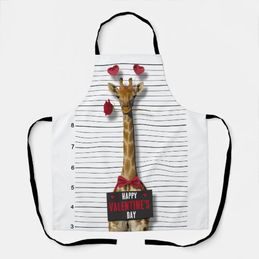 Tablier Coupable Mugshot Giraffe Drôle Heureuse Sainte-Val (Recto)