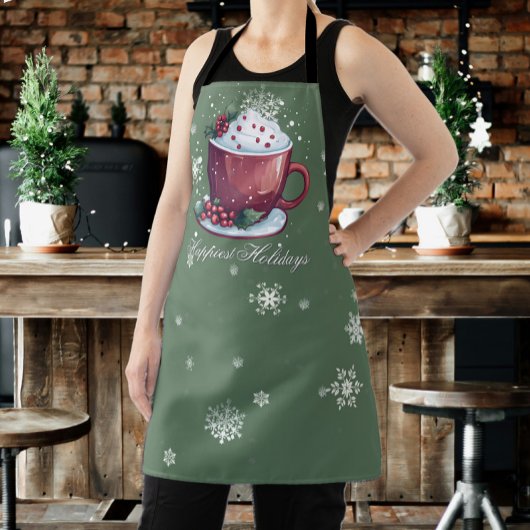 Tablier Coupe de Noël de chocolat chaud | Green
