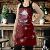 Tablier Coupe de Noël de chocolat chaud | Red