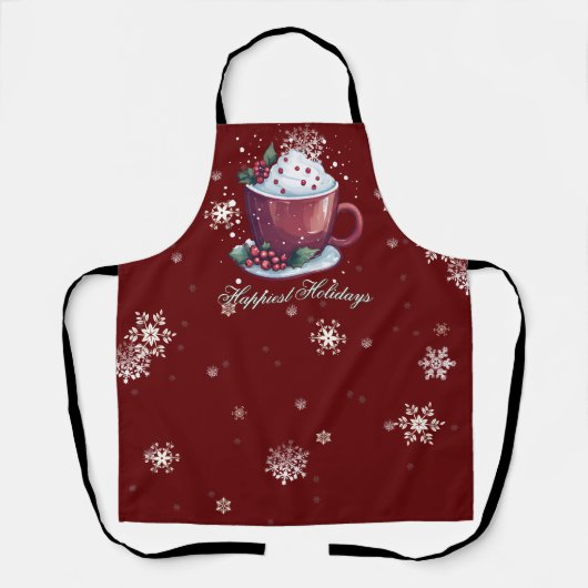 Tablier Coupe de Noël de chocolat chaud | Red (Recto)