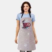 Tablier Coupe de Noël de chocolat chaud | Rose pâle (Porté)