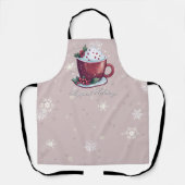 Tablier Coupe de Noël de chocolat chaud | Rose pâle (Recto)