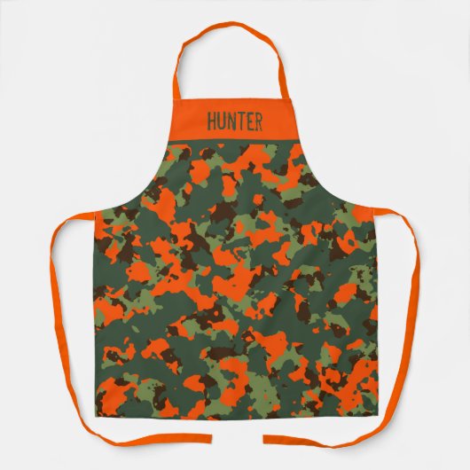 Tablier Coupe Orange Safety Camo Personnalisée (Recto)
