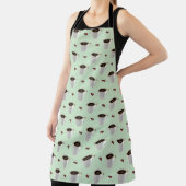 TABLIER COUPES DE CAFÉ SUR APRON VERT À LA MINTE (Insitu)