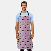 TABLIER COUPES DE CAFÉ SUR LILAC APRON (Porté)