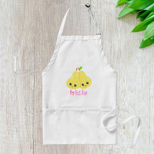 Tablier Couple de poires Kawaii Paire Parfaite Pun amusant