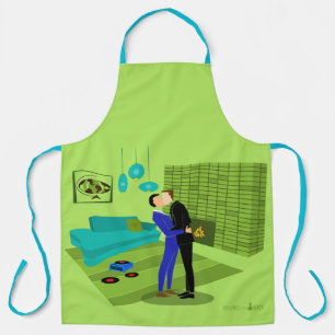 Tablier Couple gay rétro amoureux