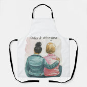 Tablier Couple lesbienne aquarelle personnalisé (Recto)