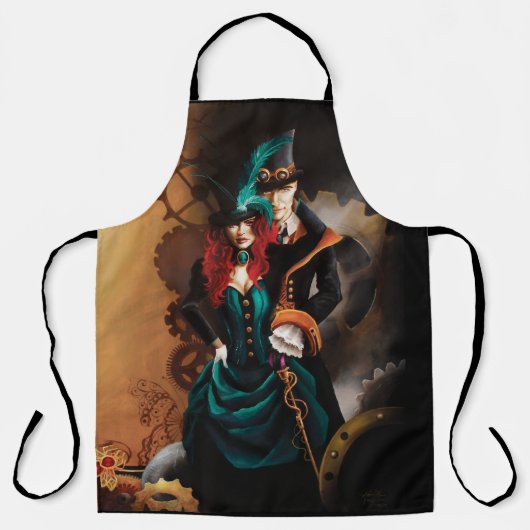 Tablier Couple victorien Steampunk (Recto)