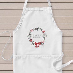 Tablier Couronne de gui de Noël personnalisée