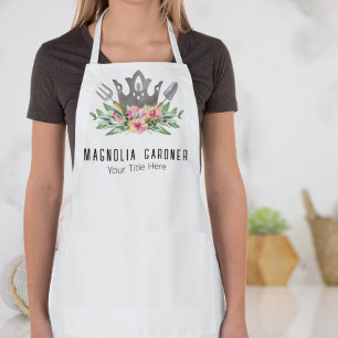 Tablier Couronne de jardinage Boho Chic Aquarelle Outils F