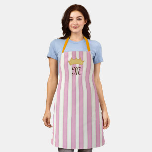 Tablier Couronne de monogramme princesse rayée victorienne