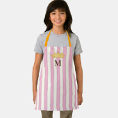 Tablier Couronne de monogramme princesse rayée victorienne (Insitu)